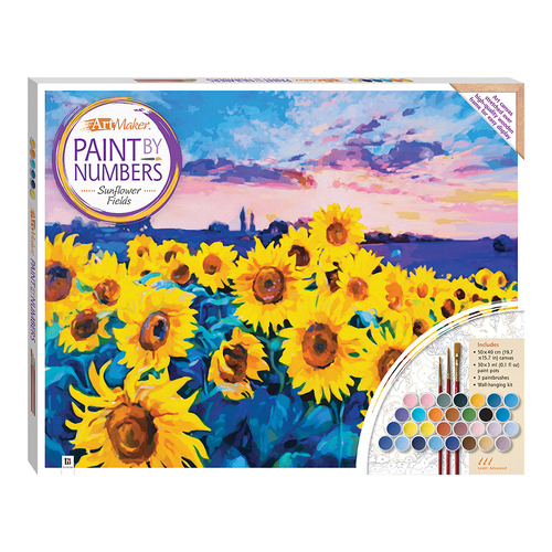 Art Maker Paint by Numbers Canvas: Sunflower Fields Painting Set 14y+