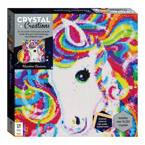 Art Maker Crystal Creations Canvas: Rainbow Unicorn Craft Activity Kit 14y+