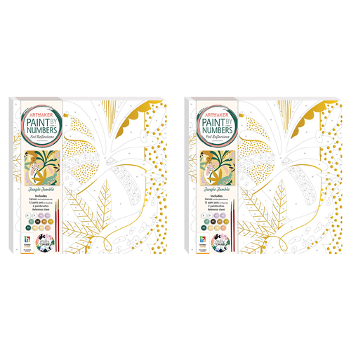 2PK Paint by Numbers Foil Reflections Jungle Jumble Painting