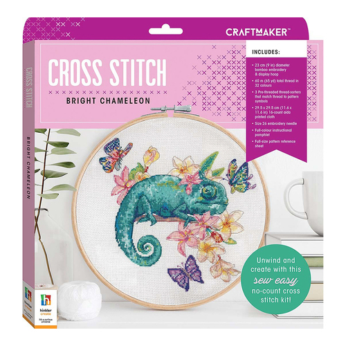 Craft Maker Cross-stitch Craft Kit: Bright Chameleon 