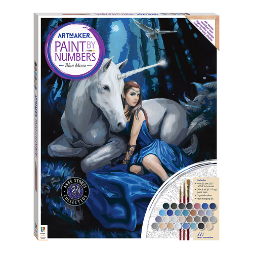 Art Maker Paint by Numbers Canvas Blue Moon Painting Set 