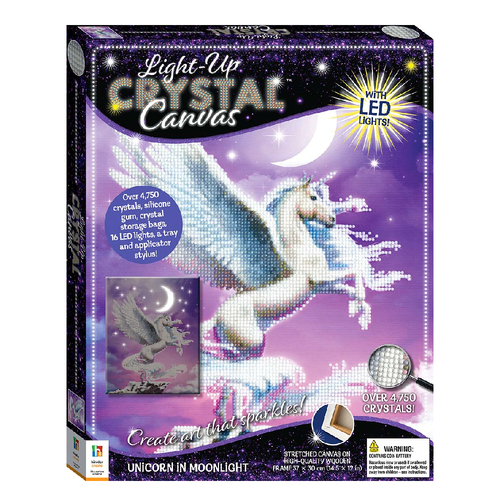 Art Maker Light-up Crystal Canvas Unicorn in Moonlight Craft Activity Kit 