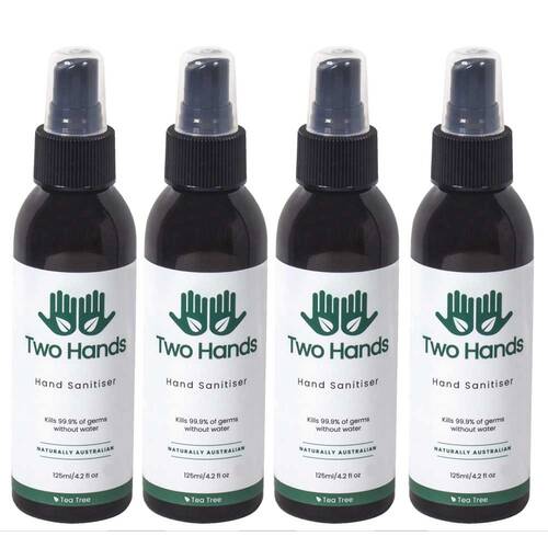 4PK Two Hands 125ml Hand Sanitiser Mist Spray