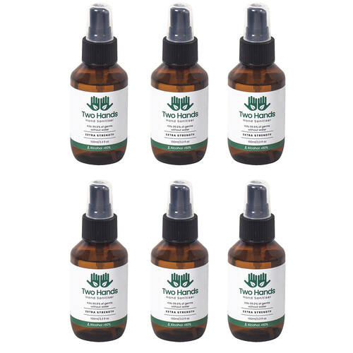 6PK Two Hands 100ml Hand Sanitiser Mist Spray Extra Strength