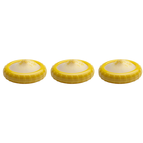 3PK Cuisena 10cm Fresh Citrus Keeper Silicone Pod - Yellow