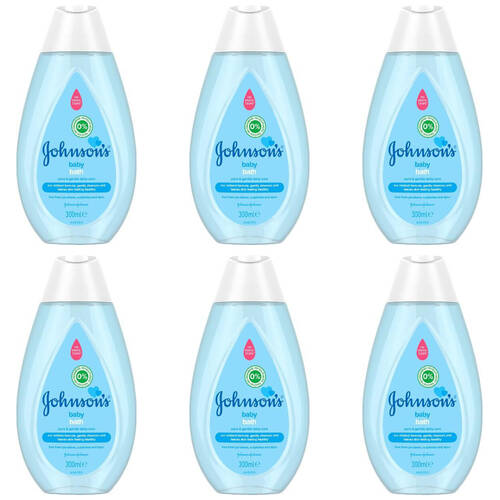 6PK Johnson's No More Tears Baby Bath Liquid Soap 300ml Paraben & Sulphate Free