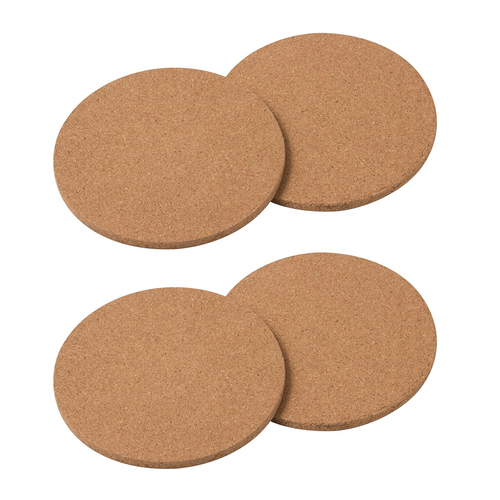 2x 2pc Cuisena Round 18cm Cork Trivets Set Table Protector - Brown