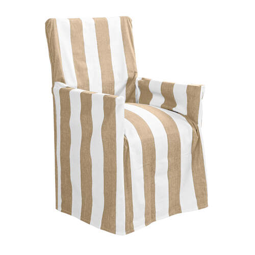 J.Elliot Outdoor Stripe 54x12.7cm Director Chair Cover - Taupe