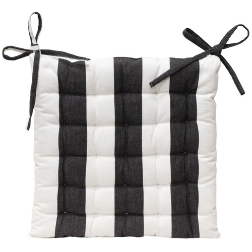 J. Elliot Outdoor Stripe Chair Pad 40x40cm Black