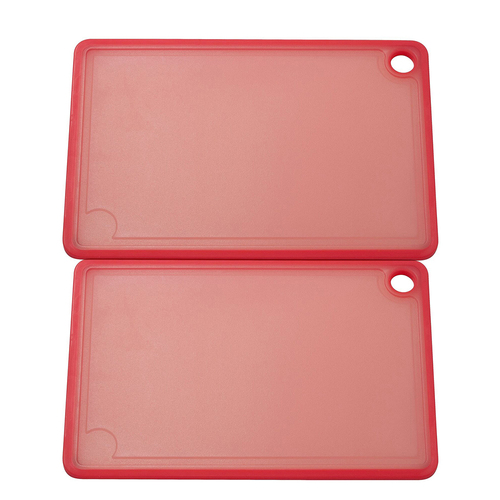 2x Cuisena Reversible 38x25cm Cutting Board Rectangle - Red