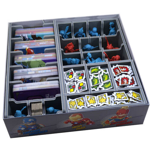 Folded Space Game Box Inserts Organiser For Marvel United RPG