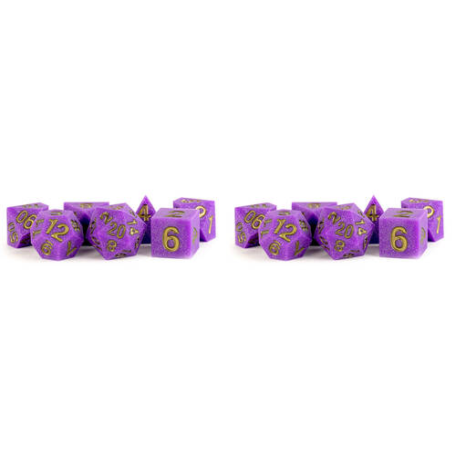 14pc Fanroll by Metallic Sharp Edge Silicone Rubber RPG Dice Set 16mm - Regal Ricochet