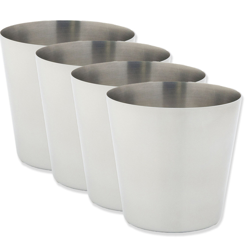 4x Cuisena 72mm Dariole Mould Stainless Steel Cup - Silver