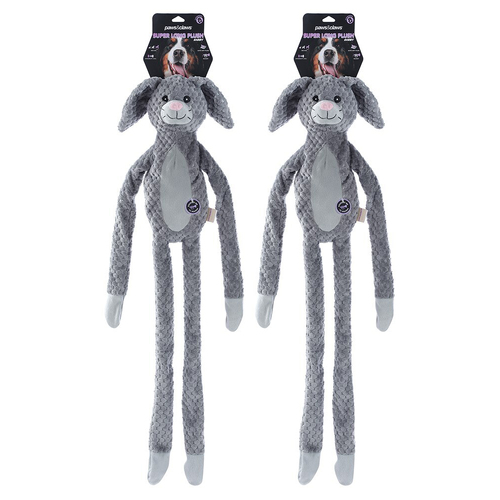 2PK Paws & Claws 100x20cm Super Long Plush Rabbit Dog Toy w/ Rope Inner