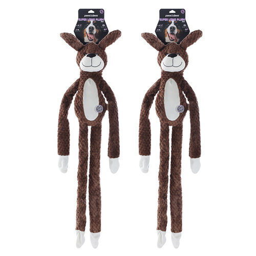 2PK Paws & Claws 100x20cm Super Long Plush Dog Toy w/ Rope Inner