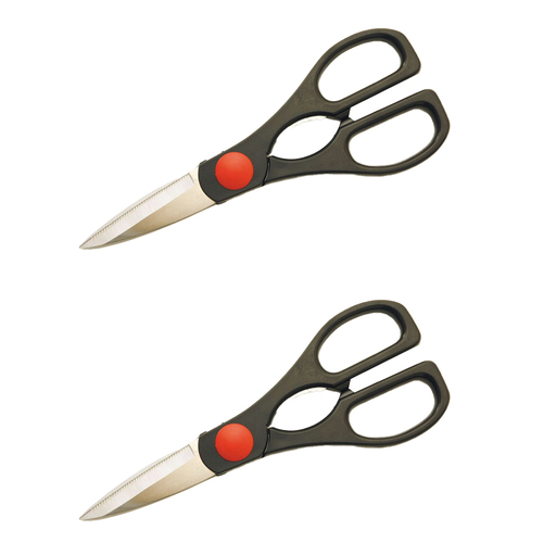 2x Cuisena Multi-Purpose Scissors Stainless Steel Shears - Black