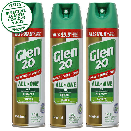 3PK Glen20 175g Disinfectant Spray Aero Original