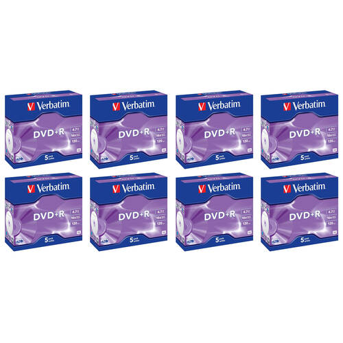 8x 5PK Verbatim DVD+R 4.7GB 120 Minutes