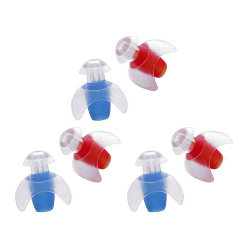 3PK Arena Ergo Soft Silicone Ear Plug Protector Pair Water Swimming/Pool BL/RD