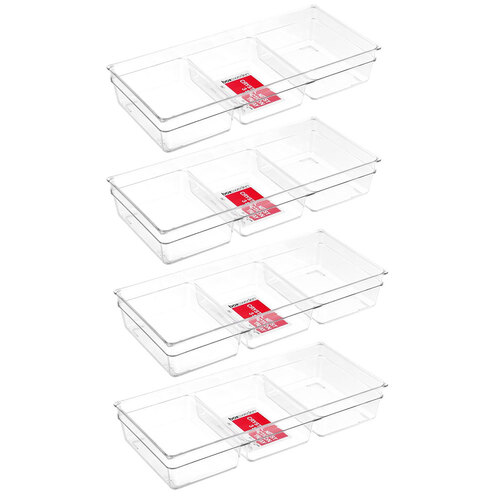 4PK Boxsweden Crystal Nest 3 Section Tray 33X15X6cm