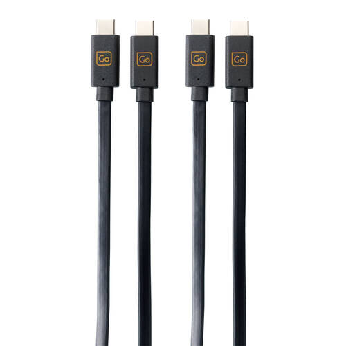 2PK Go Travel Dual USB-C Cable - Black