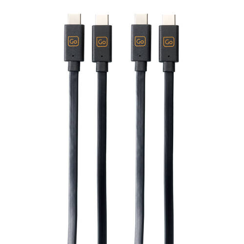 2PK Go Travel Dual USB-C Cable - Black