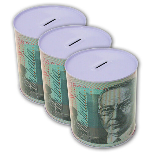 3PK Boxsweden 12x16cm Money Tin Storage Medium - Assorted
