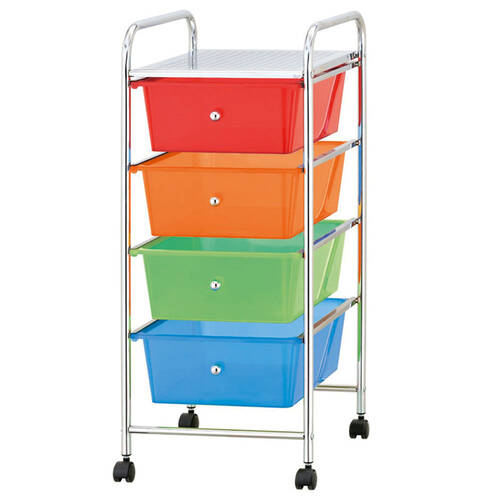 Boxsweden 4 Drawers Portable Storage Trolley - Neon Colours