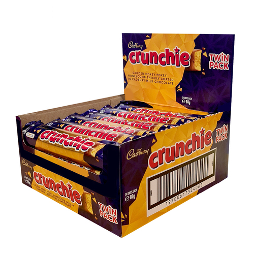 24pc Cadbury 80g Crunchie Twin Pack Chocolate Bar