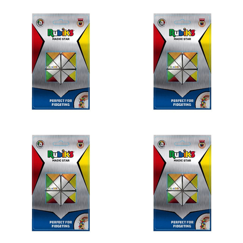 4PK Rubiks Magic Star Fidget Cube Puzzle Metallic Educational Toy