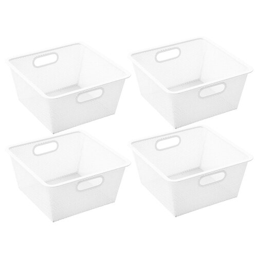 4PK Mesh by Boxsweden Storage Basket 28cm x 13.5cm - White