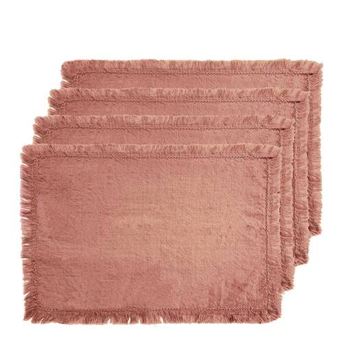 J.Elliot Avani 33x48cm Cotton Placemat Set - Clay Pink