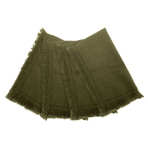 4pc J.Elliot Avani Dining 40x40cm Cotton Napkins - Olive
