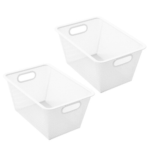 2PK Mesh by Boxsweden Storage Basket 33cm x 23cm - White