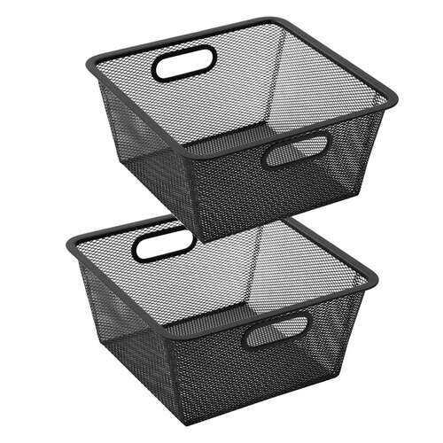 2PK Boxsweden Mesh Storage Basket 28X28X13.5cm Black