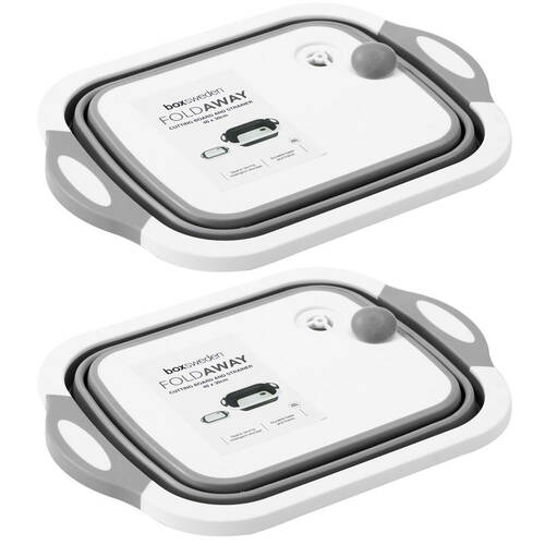 2PK Boxsweden FOLDAWAY CUTTING BOARD STRAINER 40X30X14CM