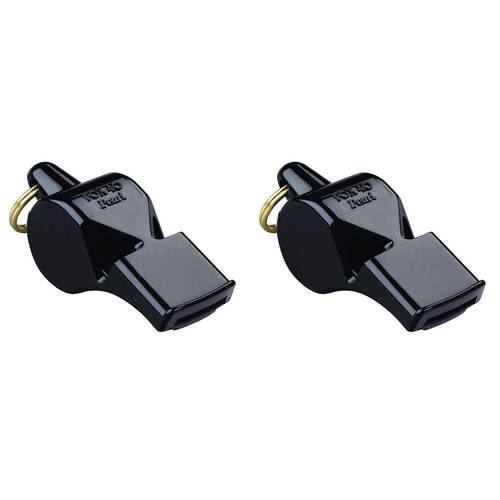 2PK Fox 40 Summit Pearl Whistle w/ Breakaway Lanyard Black