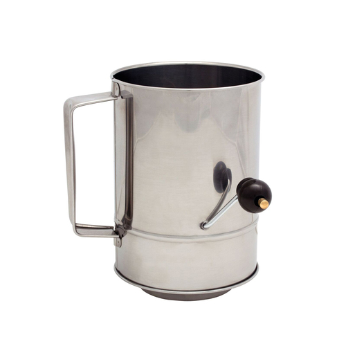 Cuisena Stainless Steel 5-Cup 1.25L Flour Sifter w/ Crank Handle - Silver