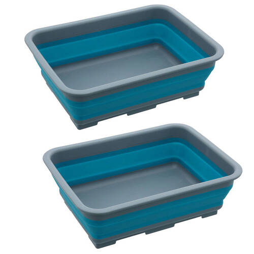 2PK Boxsweden Foldaway Basin Rectangle 8L 37.5x28x12.5cm Blue