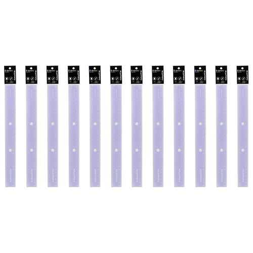 2PK 6pc Colourhide 30cm Bindermate Ruler For Ring Binder - Purple