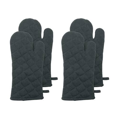 2PK J.Elliot Home Jules Oven Mitt Kitchen Accessory 19x35x2cm Charcoal