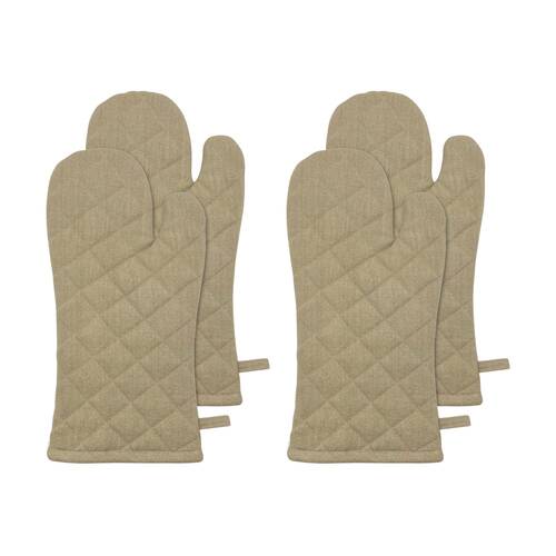 2PK J.Elliot Home Jules Oven Mitt Kitchen Accessory 19x35x2cm Beige