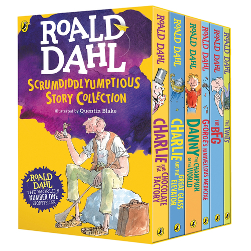 6pc Roald Dahl's Scrumdiddlyumptious Paperback Story Collection