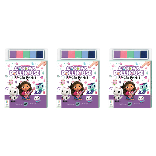 3x Kaleidoscope Gabby's Dollhouse Finger Prints Kids Book 3y+