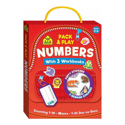 School Zone Pack & Play Satchel: Numbers Workbook 3y+