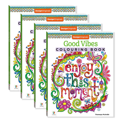 4x Kaleidoscope Design Originals: Good Vibes Colouring Book Colouring Book 5y+