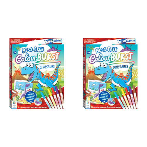 2x Inkredibles Colour Burst Dinosaurs Colouring Activity Kit 3y+