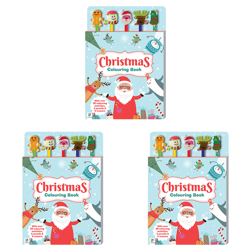 Kaleidoscope Colouring Christmas Pencil/Eraser Book Set Kids 3-6y	