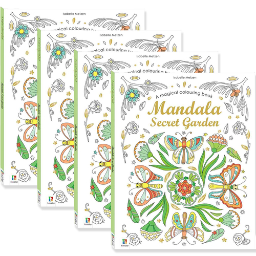 4x Kaleidoscope Magical Colouring Book: Mandala Secret Garden Kids 6y+