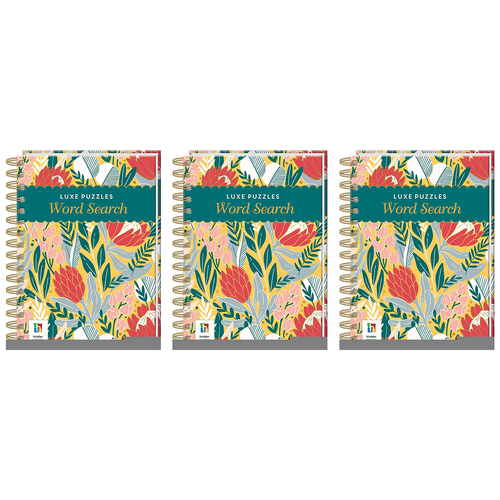 3x Solve It! Luxe Puzzles Series 2: Word Search Adult Puzzle Book 